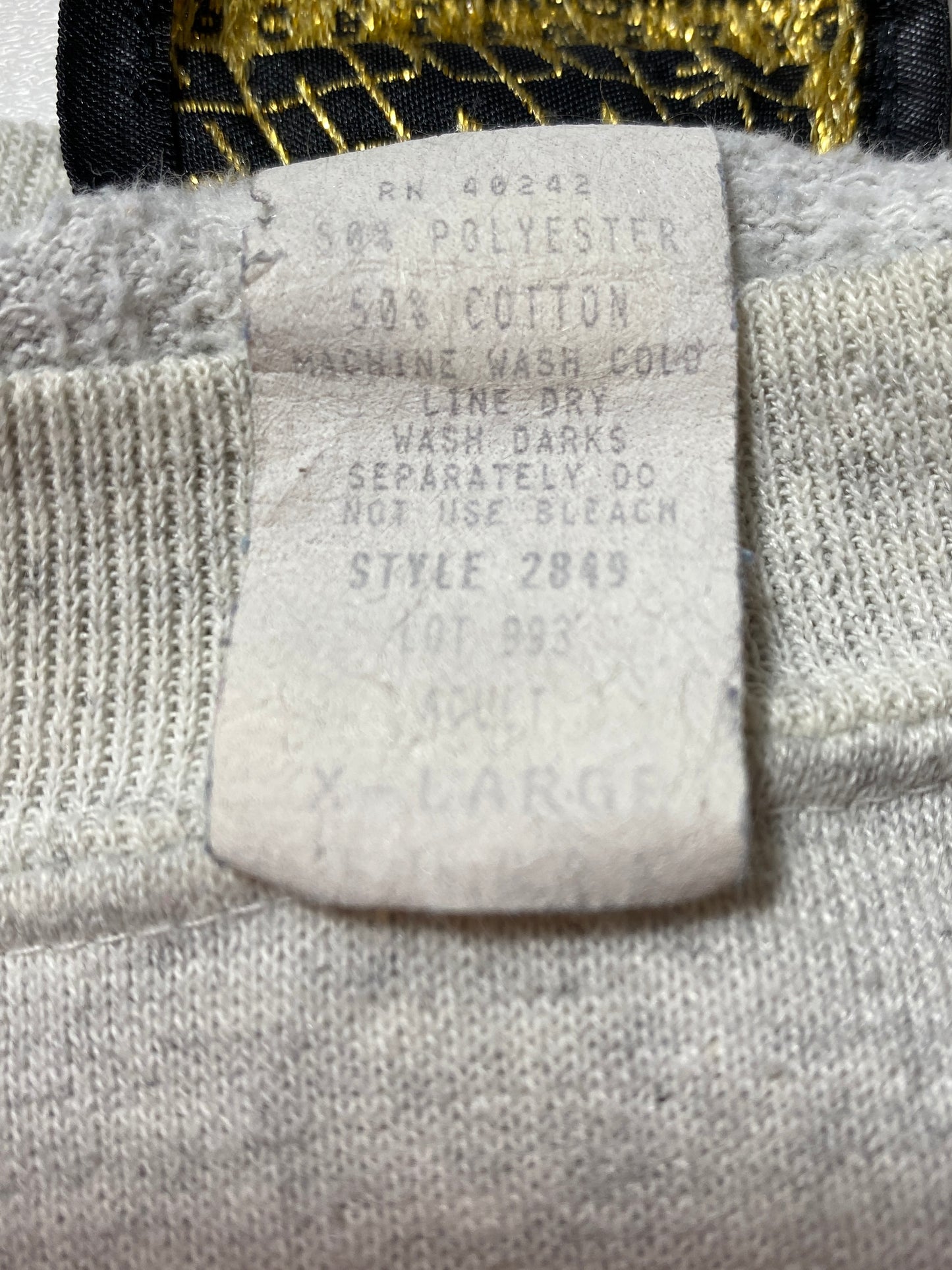 1993 CAROLINA PANTHERS Made in USA Size XL NFL Sweat-Shirt / F6105S