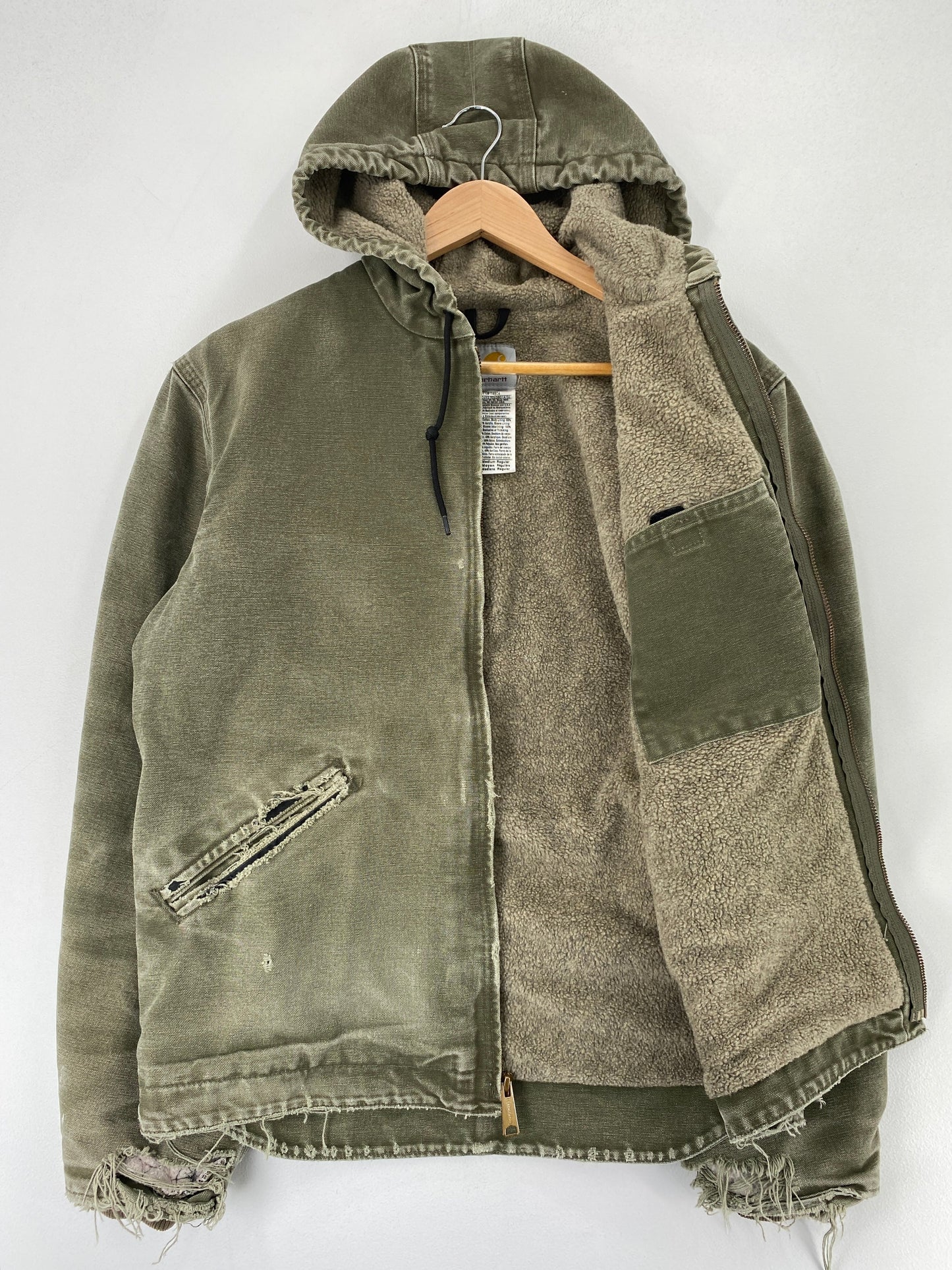 .Vintage CARHARTT Size M Duck Hoodie Jacket / G58J