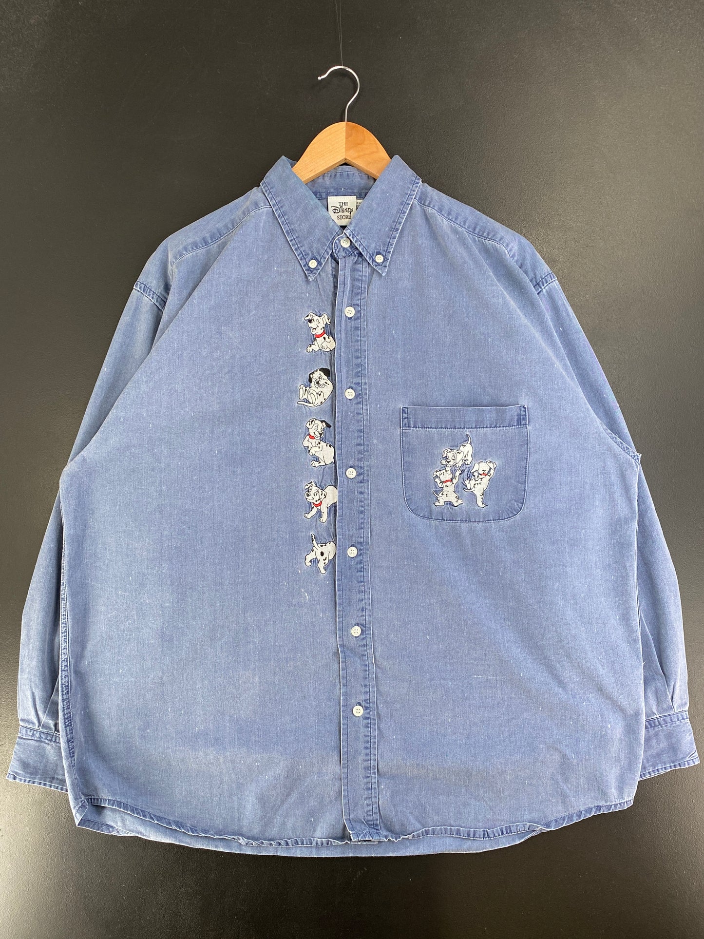 00' DISNEY 101 DALMATIAN Size L Vintage Button down Shirt / G2469B