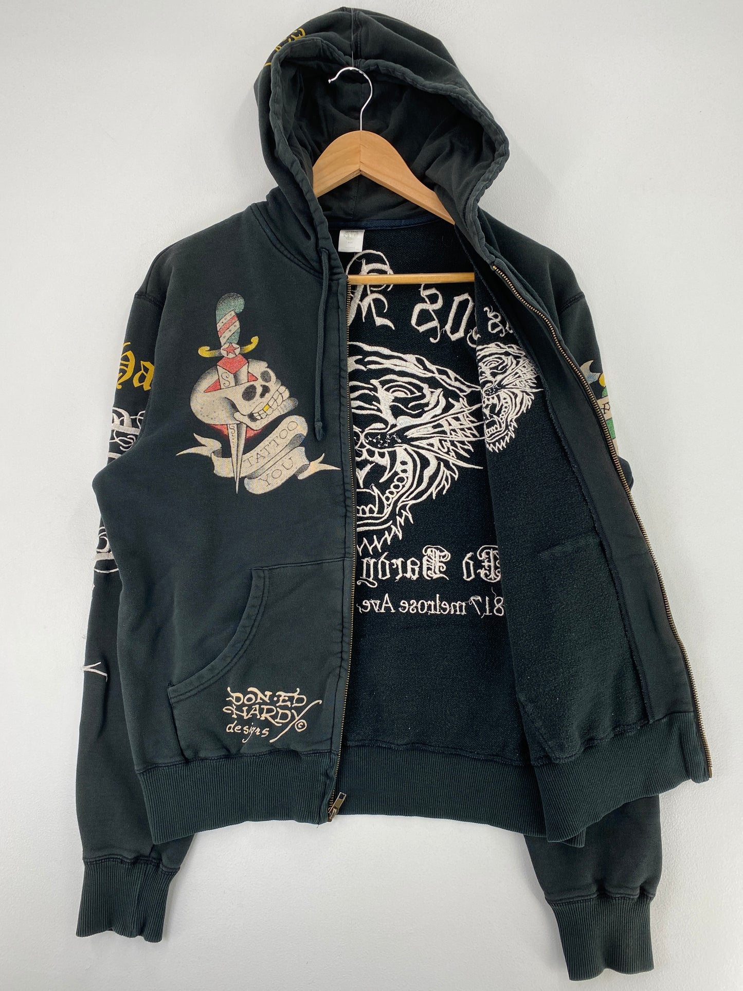 Vintage ED HARDY Size Ladies L Hoodie Sweat-shirt / G1370S