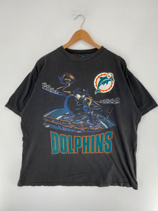1994 MIAMI DOLPHINS Size XL Vintage NFL T-Shirt / F4414T