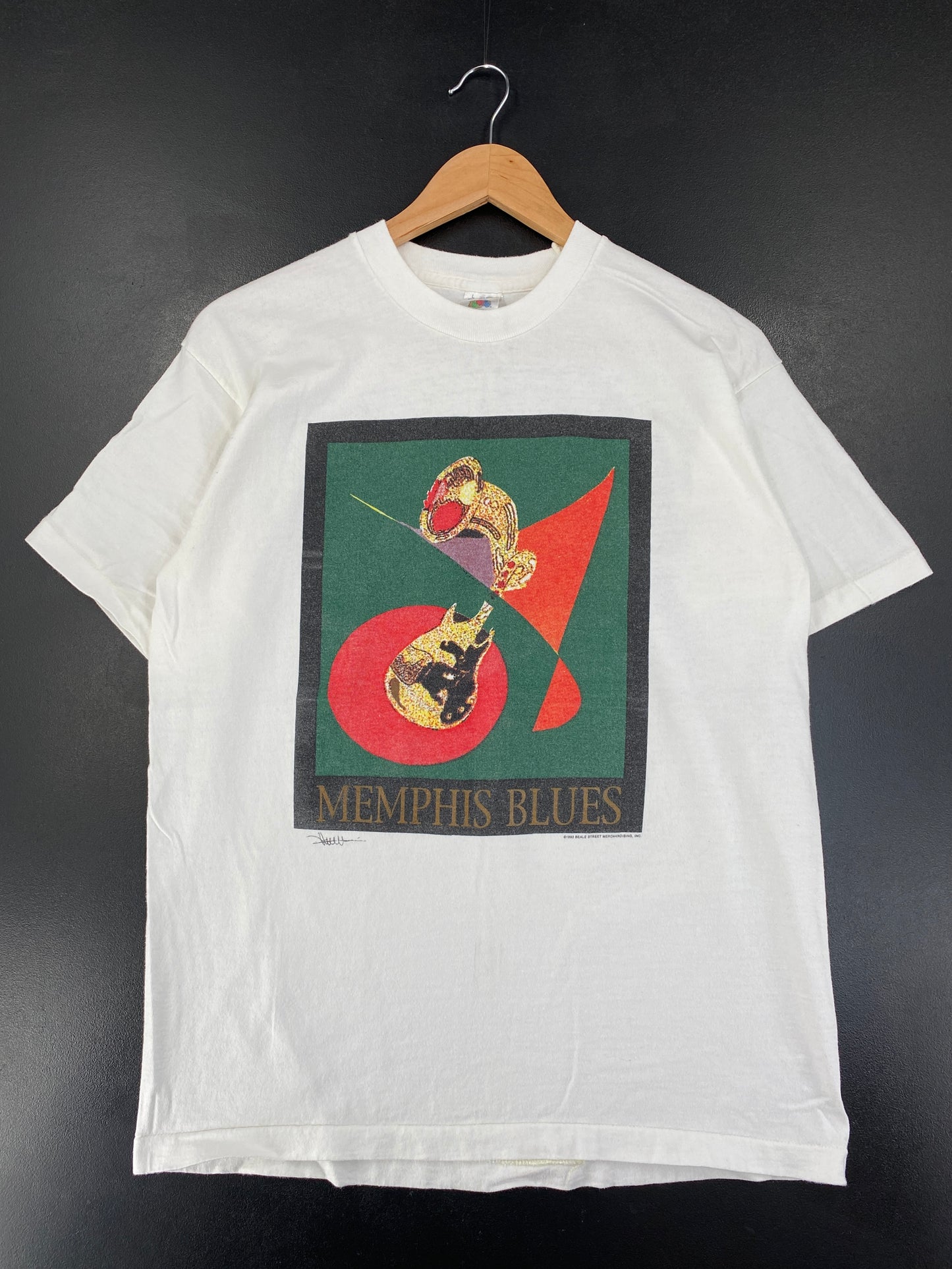 1993 MEMPHIS BLUES Made in USA Size L Vintage Music T-Shirt / G1531T