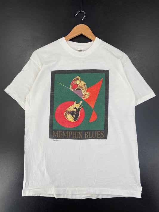 1993 MEMPHIS BLUES Made in USA Size L Vintage Music T-Shirt / G1531T