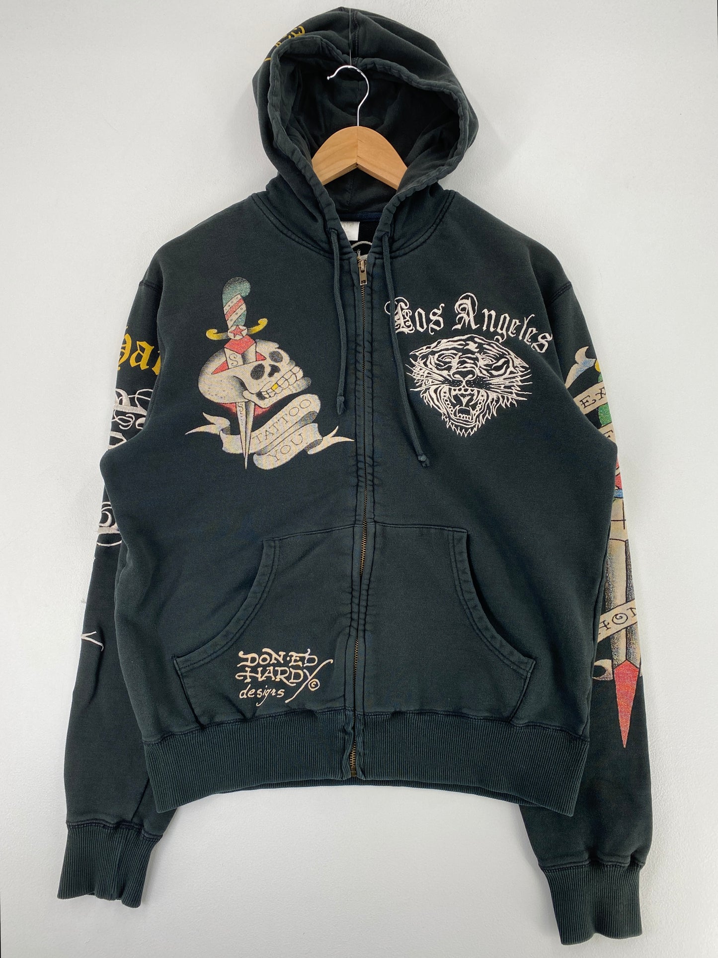 Vintage ED HARDY Size Ladies L Hoodie Sweat-shirt / G1370S