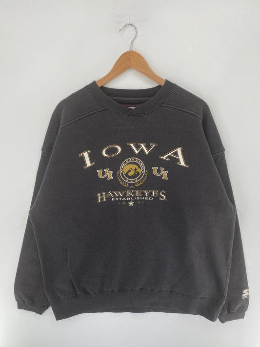 90’s STARTER x IOWA HAWKEYES Size XL College Sweat-Shirt / F4947S