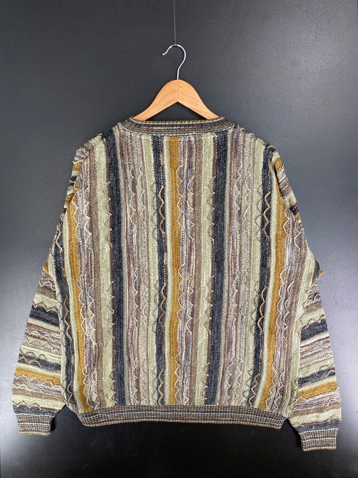 Vintage 3D COOGI-STYLE Made in USA Size L Cotton Knit Sweater / F4391K