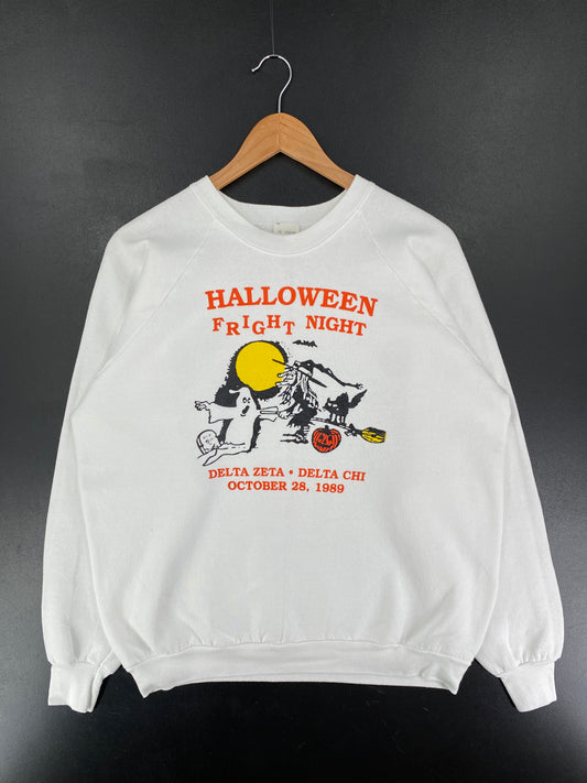 1989 HALLOWEEN FRIGHT NIGHT Made in USA Size XL Vintage Sweat-Shirt / F3122S