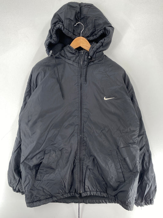 90’s Remake NIKE Size M Nylon Padded Zip-up Hoodie Jacket / F6087N
