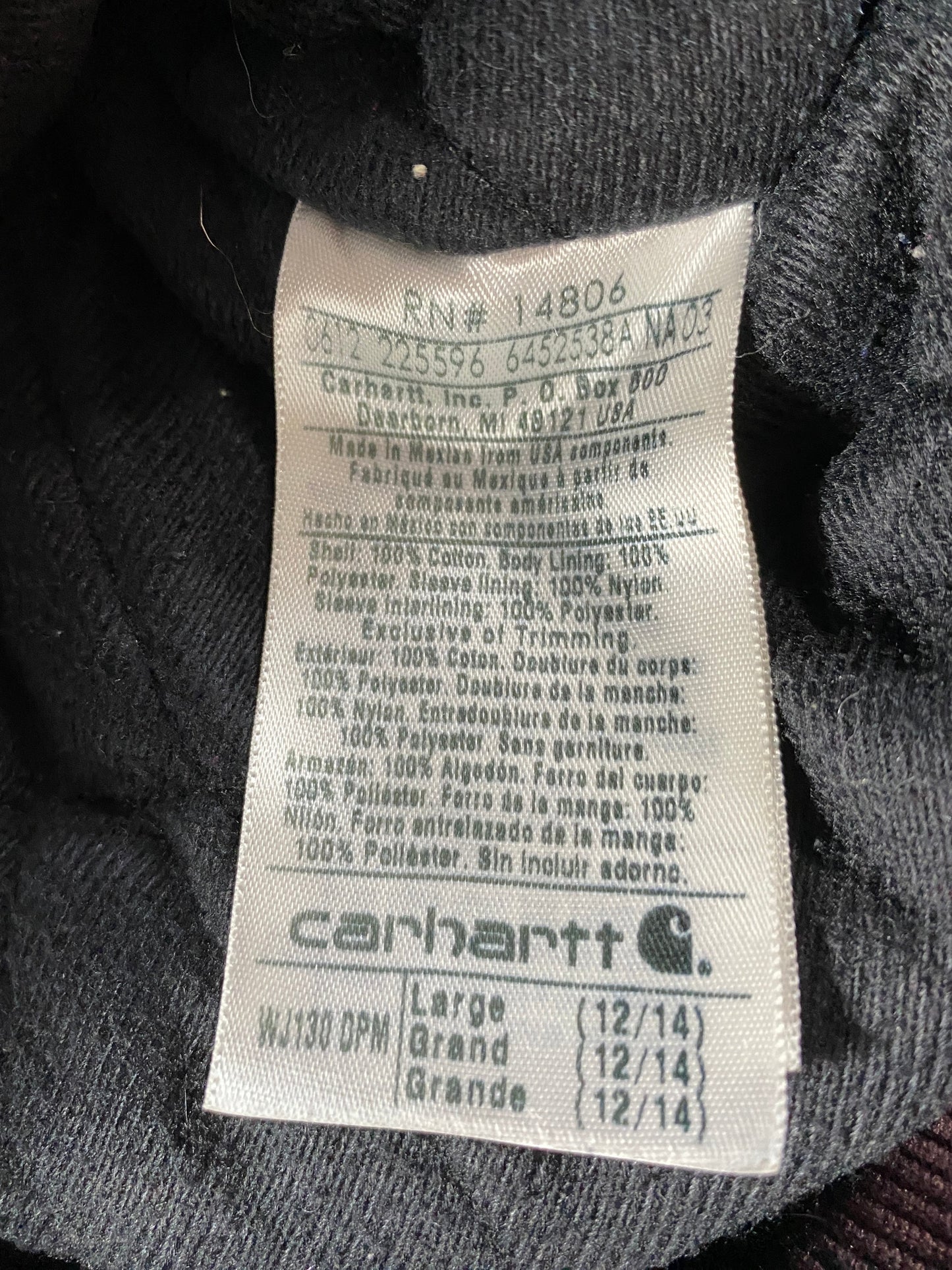 Vintage CARHARTT Size L Duck Hoodie Jacket / G61J