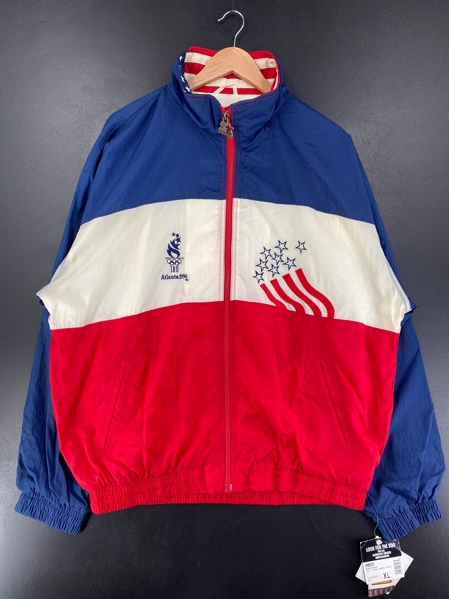 1996 Dead Stock STARTER x ATLANTA OLYMPIC Size XL Nylon Jacket/ F9407N