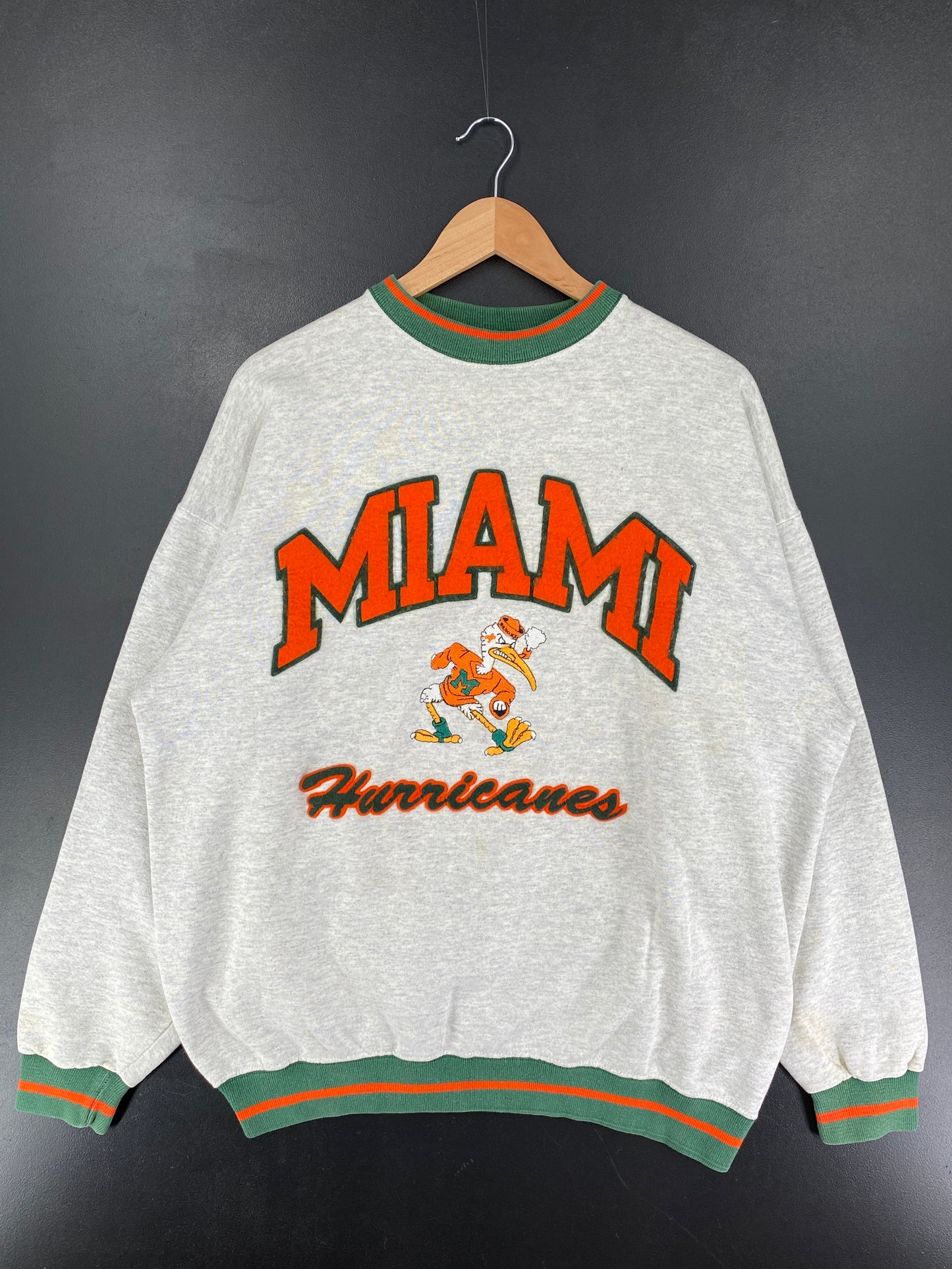 90’s MIAMI HURRICANES Size XL Vintage NFL Sweat-Shirt / F3416S