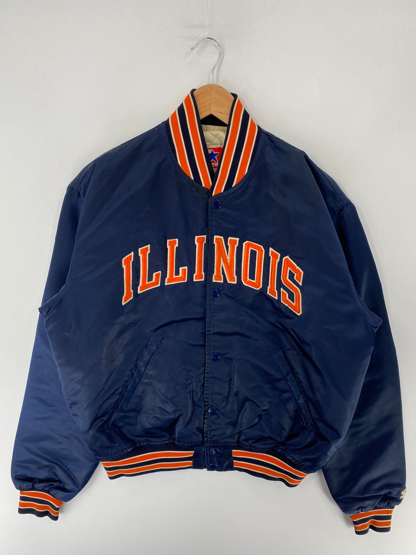 90's STARTER x ILLINOIS Made in USA Size L Vintage Nylon Jacket / F4977N