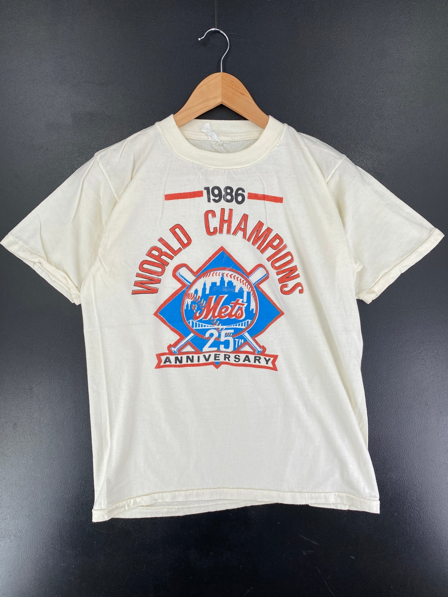 1986 METS WORLD CHAMPIONS Size (Approx.L) Vintage T-Shirt / F2603T
