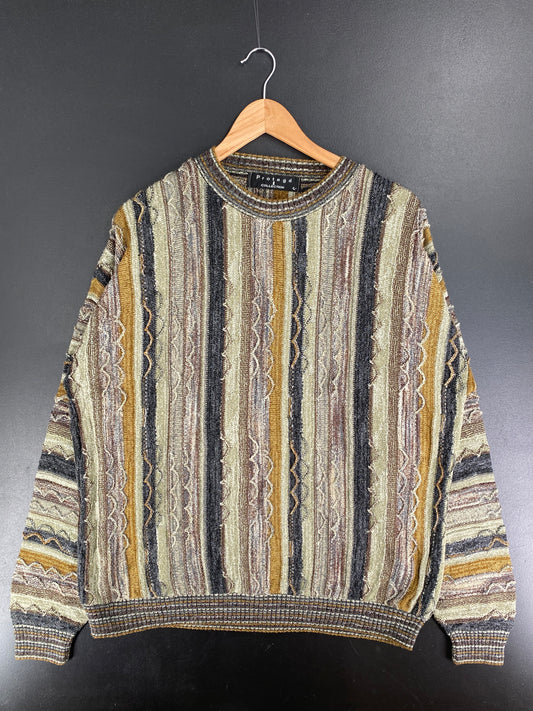 Vintage 3D COOGI-STYLE Made in USA Size L Cotton Knit Sweater / F4391K