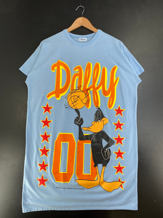 1992 LOONEY TUNES DAFFY DUCK Size Approx.XXL Vintage Long Length T-Shirt / G2505T