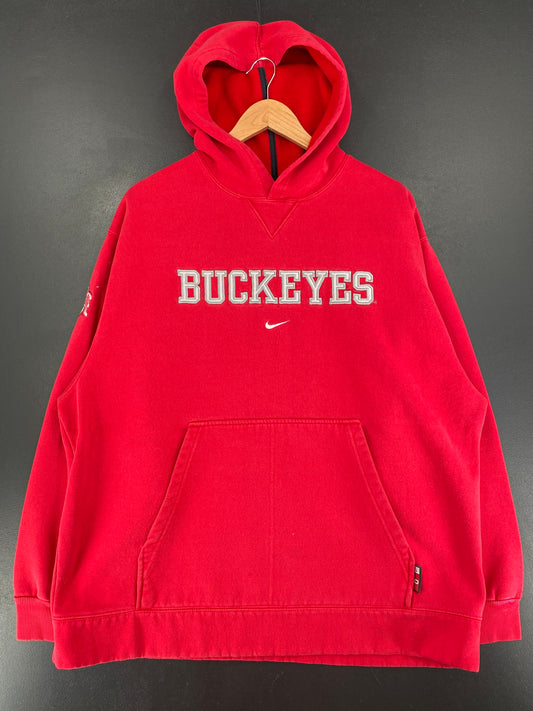 00's NIKE x OHIO STATE BUCKEYES Size L Vintage College Hoodie Sweat Shirt / G1410S