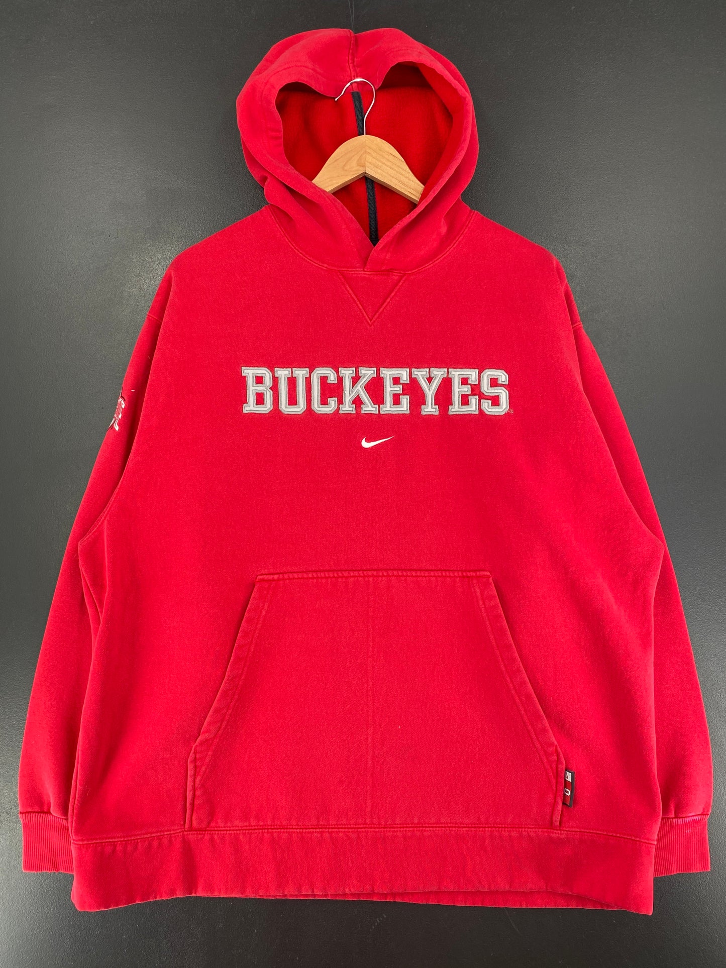 00's NIKE x OHIO STATE BUCKEYES Size L Vintage College Hoodie Sweat Shirt / G1410S