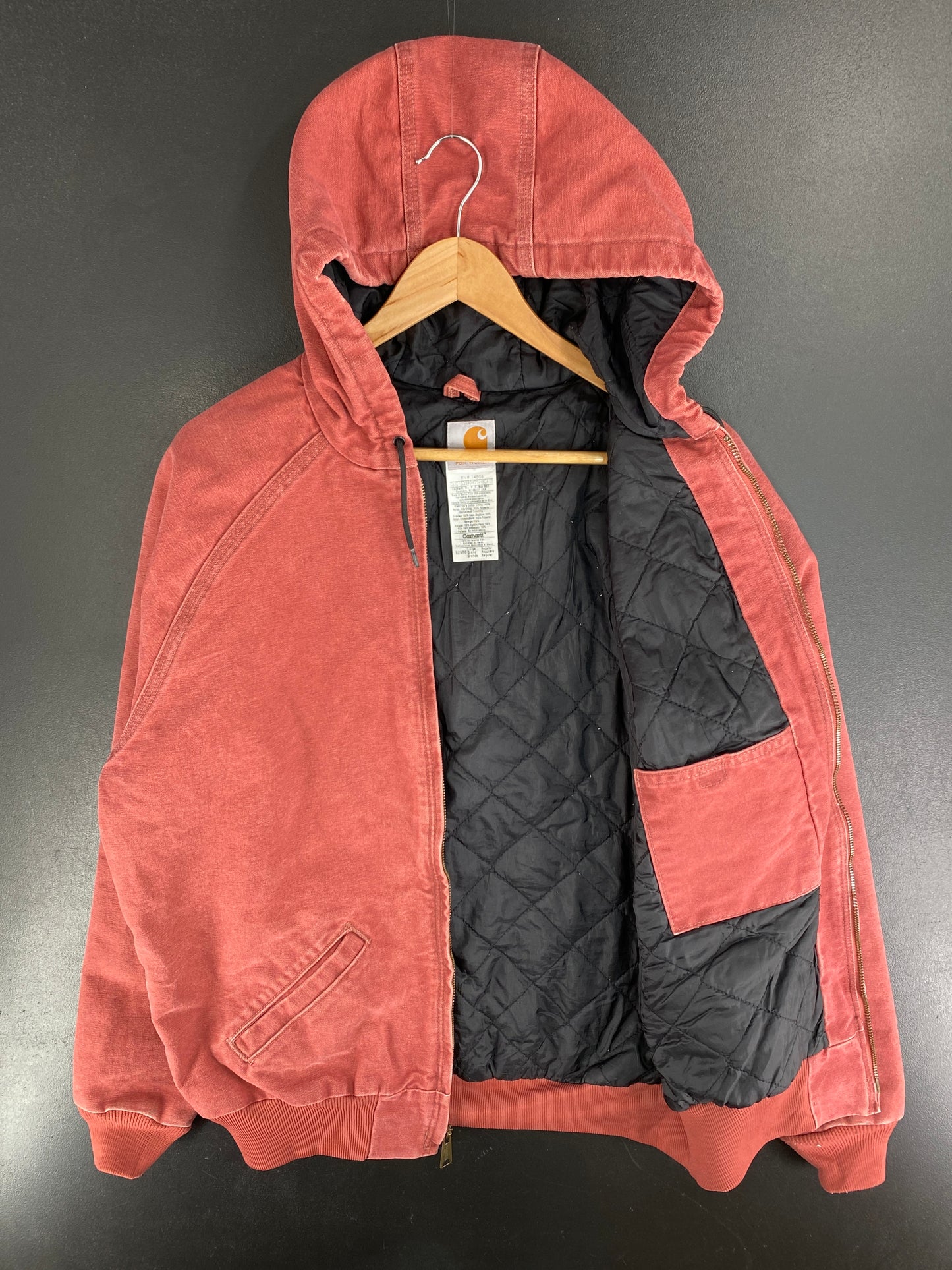 Vintage CARHARTT Size L Zip-Up Hoddie Duck Jacket / F5284J