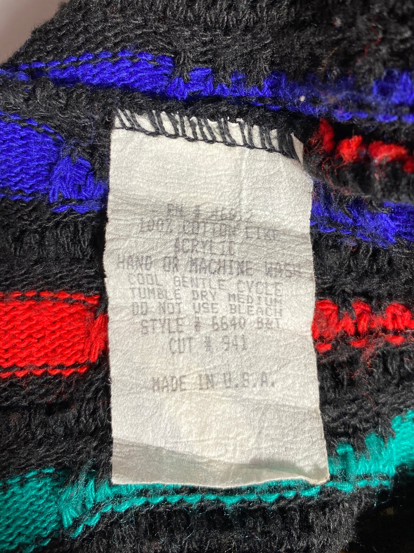 90's 3D COOGI-Style Made in USA Size Approx.XXL Vintage Knit Sweater / G5232K