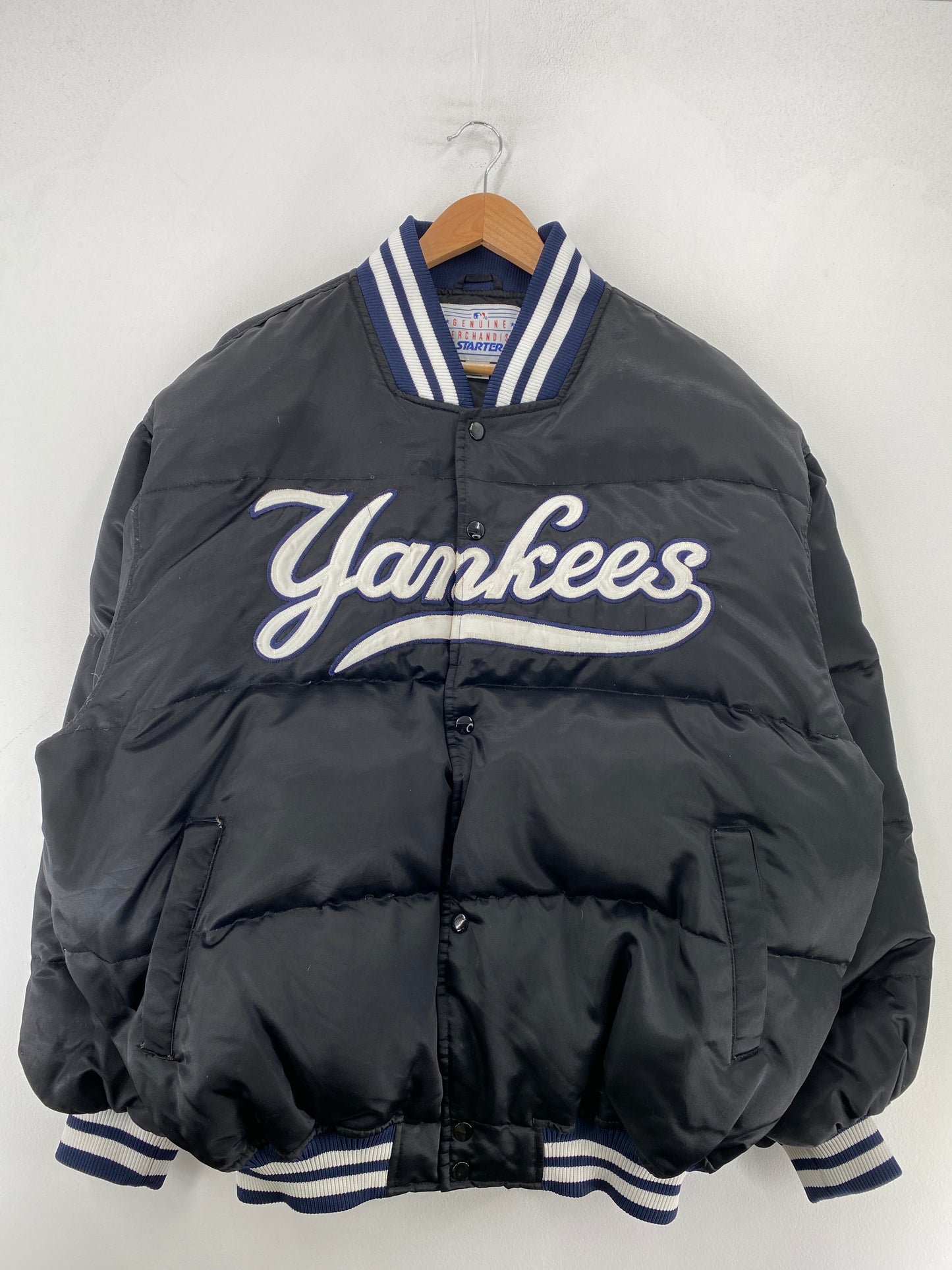 Vintage STARTER x NEW YORK YANKEES Size XL MLB Nylon Down Jacket / F9828J