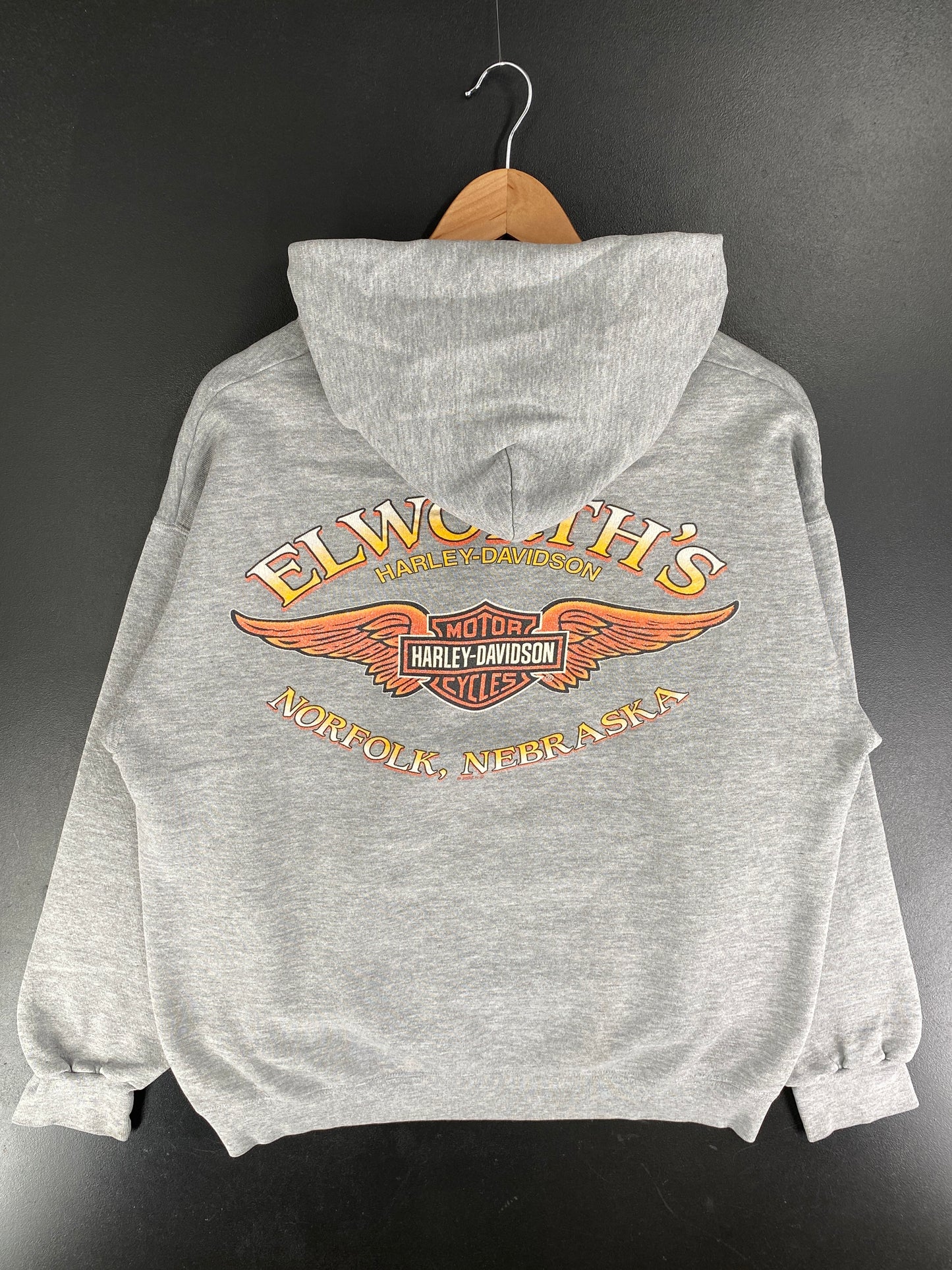 Vintage HARLEY DAVIDSON Size L Hoodie Sweat-Shirt / F4892S