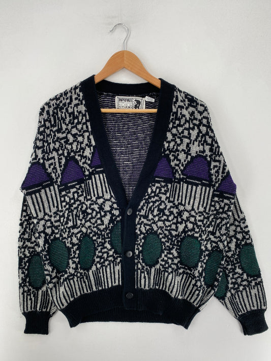 Vintage Cardigan Size L Acrylic Knit Sweater / F5965K