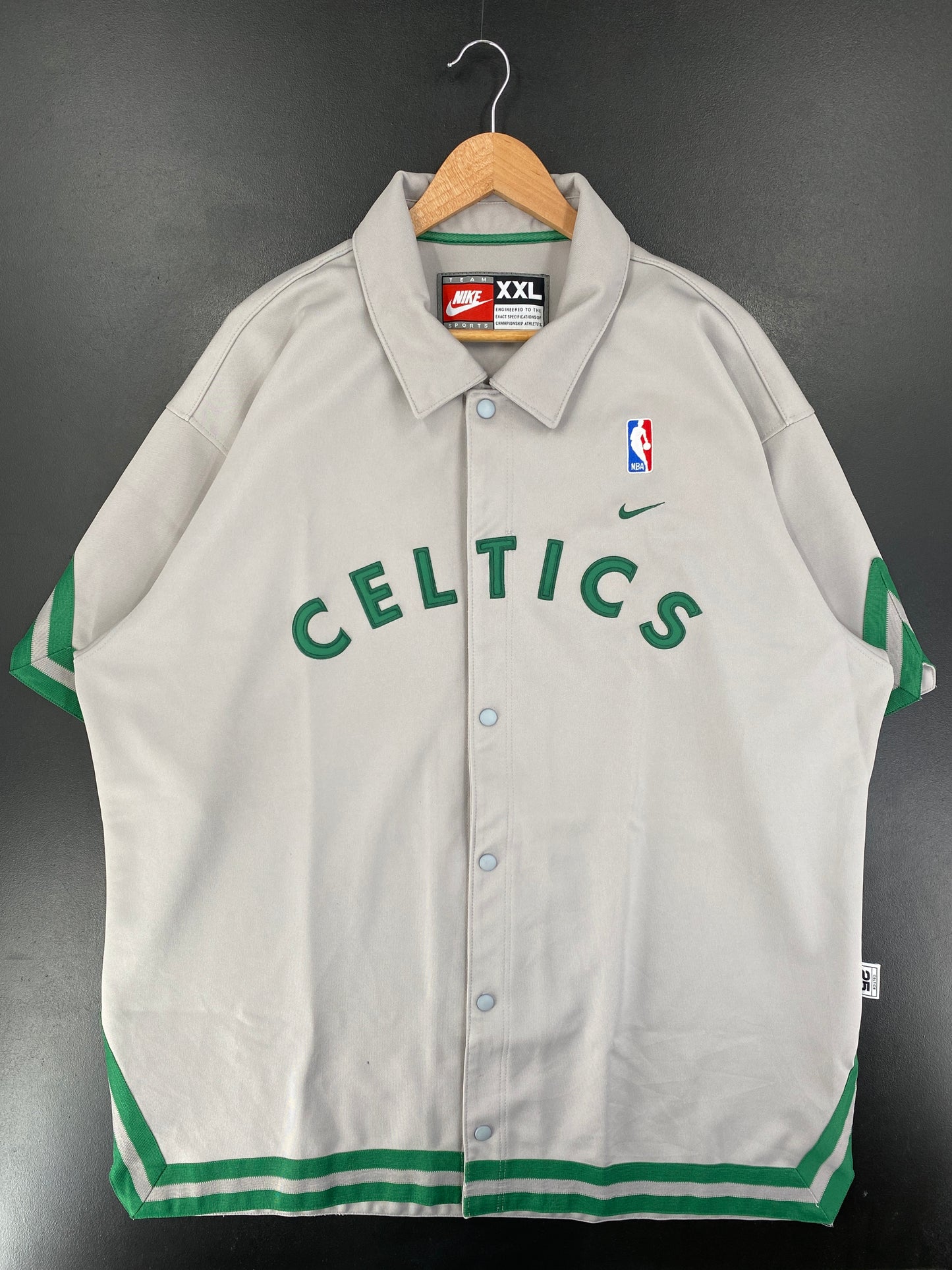 00' NIKE MINI SWOOSH BOSTON CELTICS Size XXL Vintage NBA Button-Down Shirt / G1775B