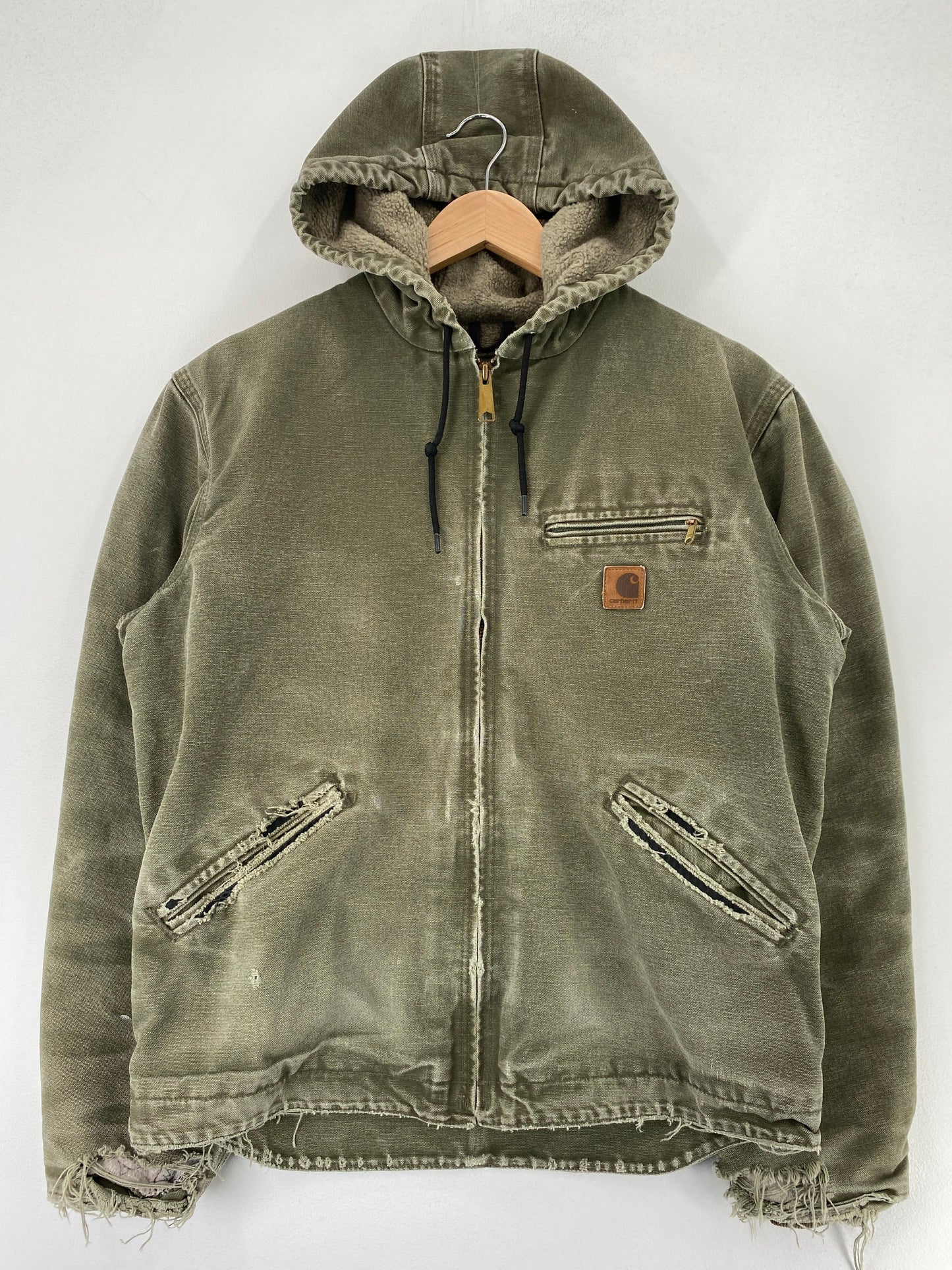 .Vintage CARHARTT Size M Duck Hoodie Jacket / G58J