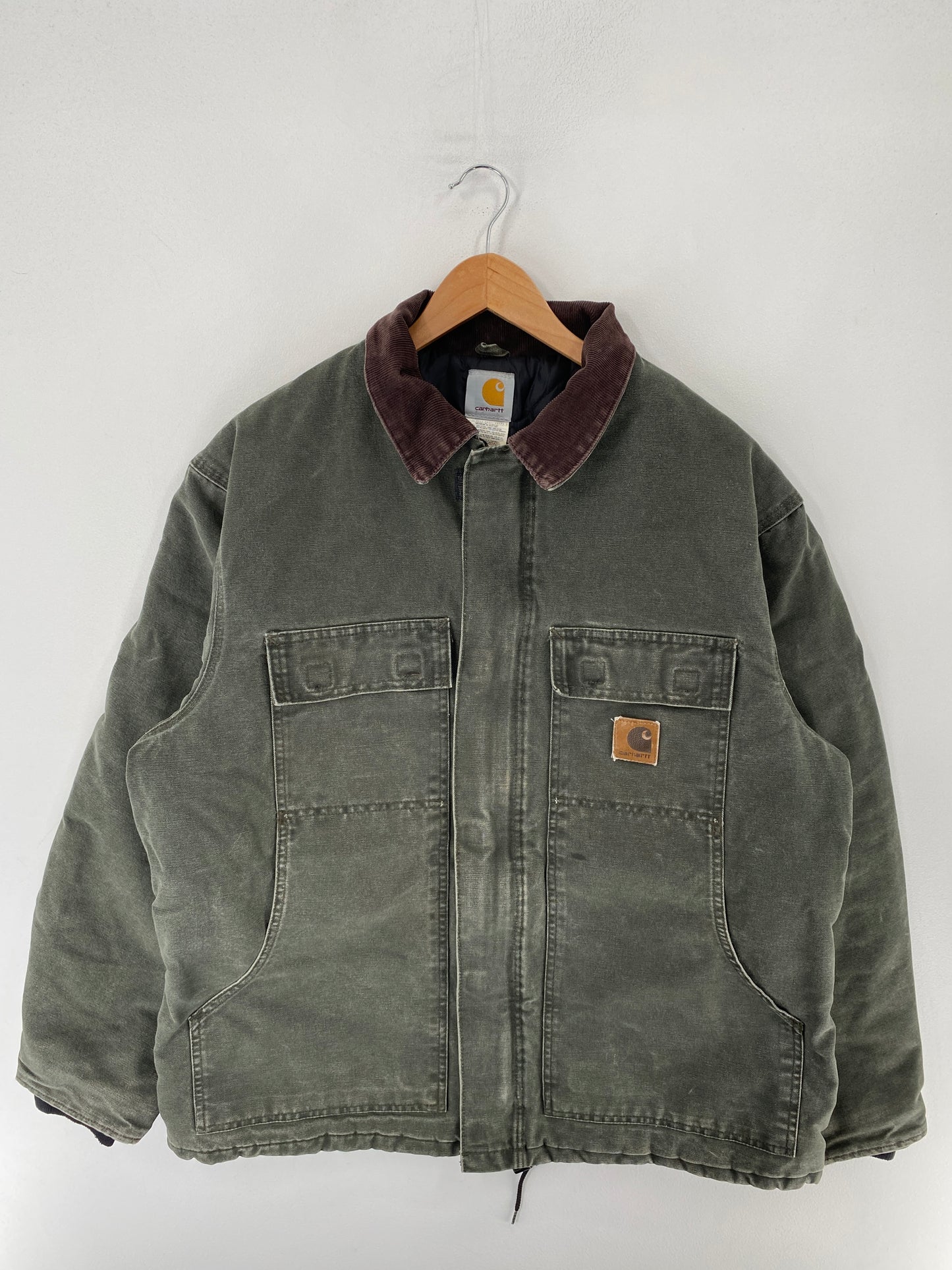 Vintage CARHARTT Size L Zip-Up Duck Jacket / F4987J