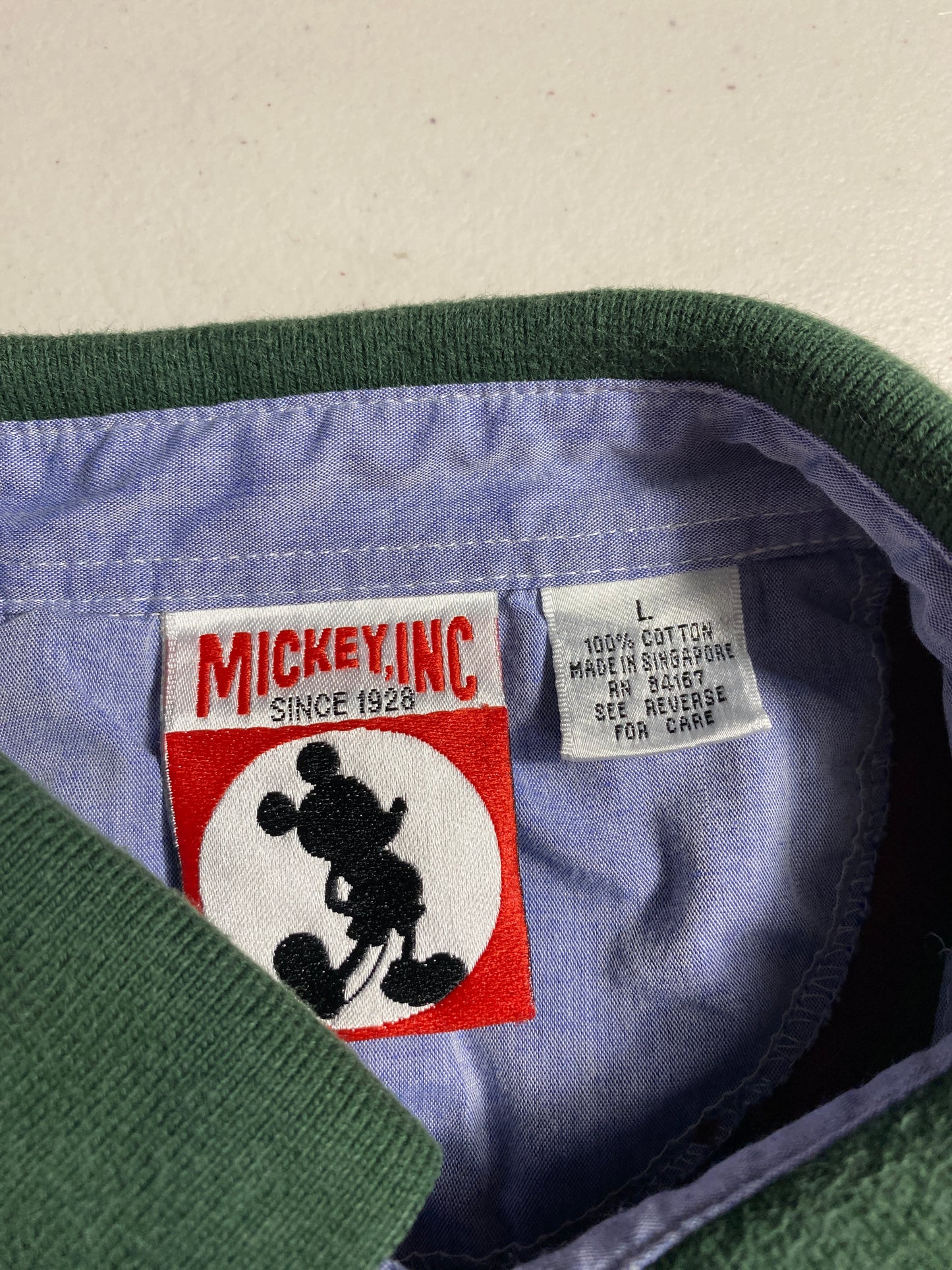 Vintage MICKY MOUSE Size L Disney Button Down Shirt / G3044B