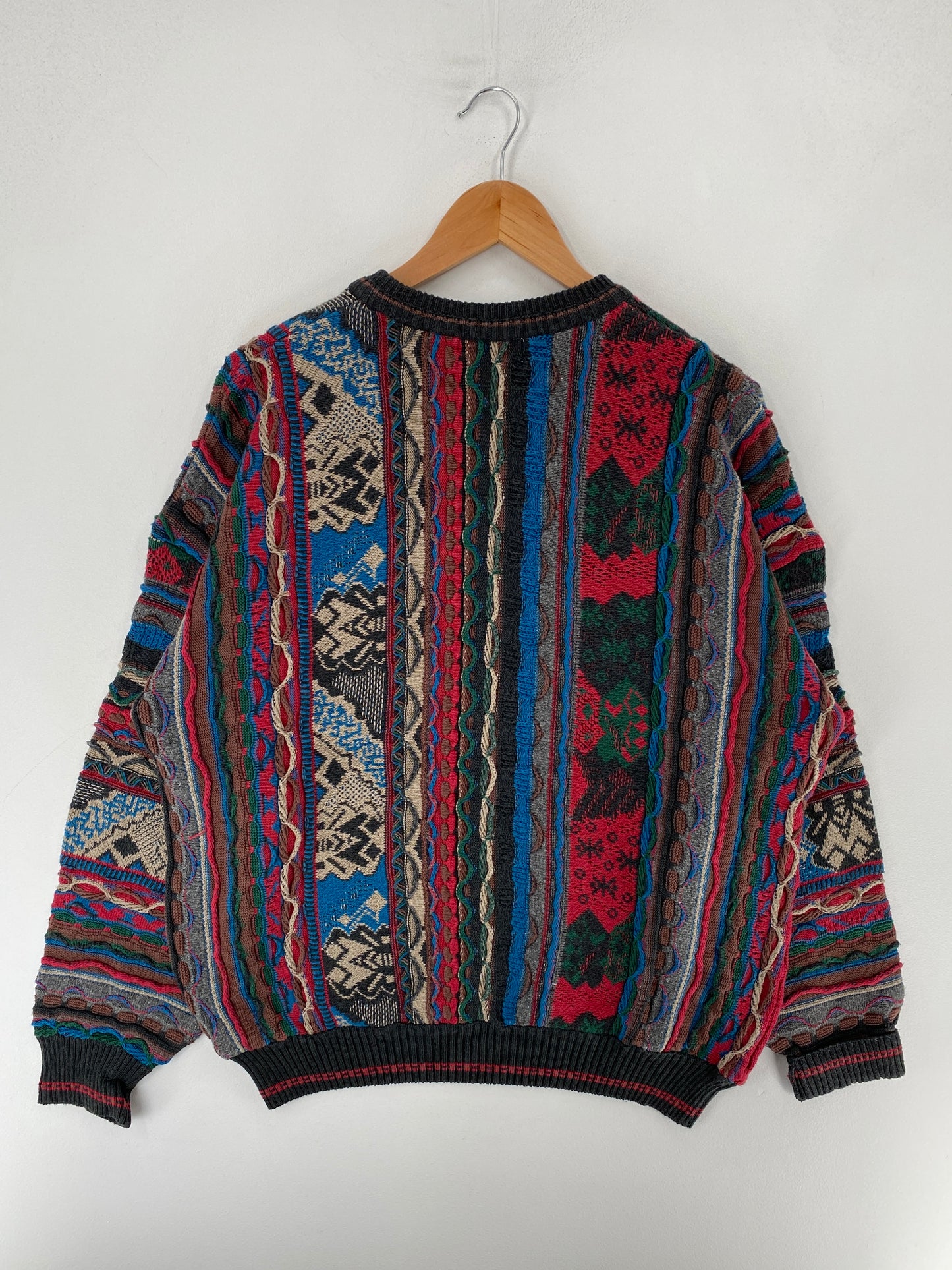 Vintage 3D COOGI-STYLE Size L Cotton Knit Sweater / F3420K