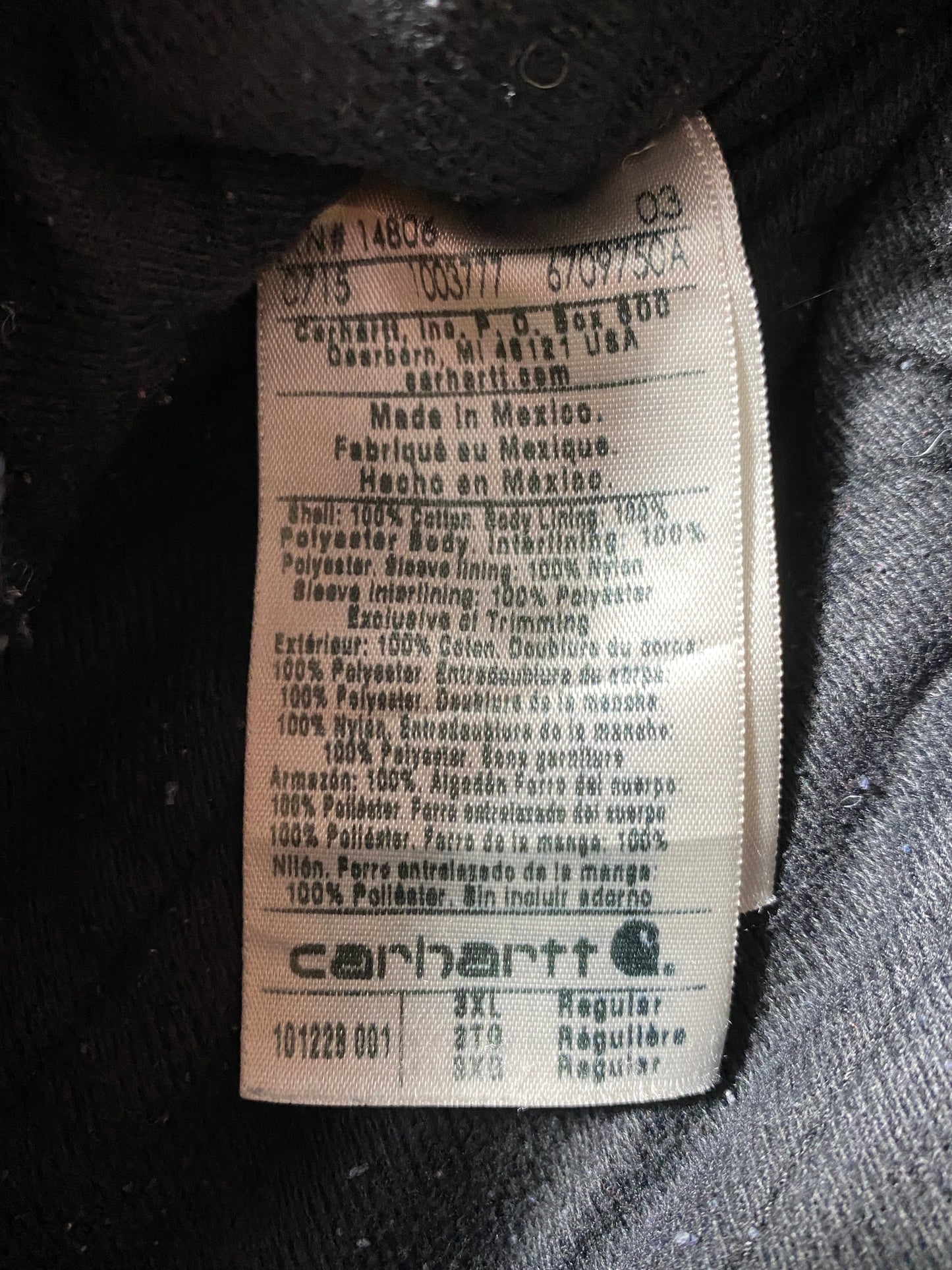 .Vintage CARHARTT Size XXXL Zip-Up Duck Jacket / F7228J