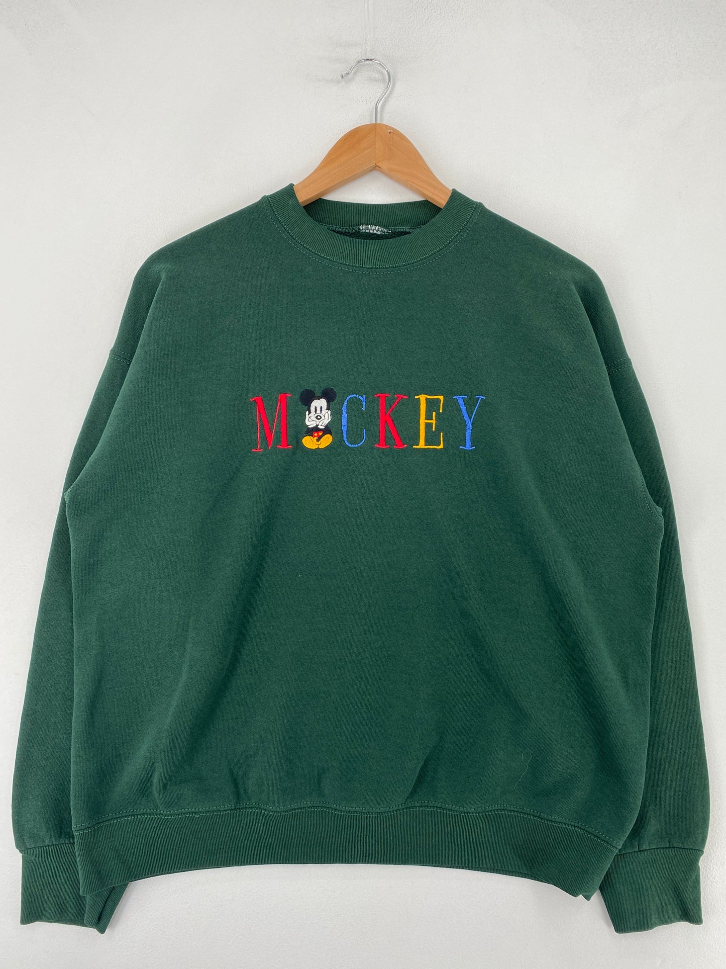 90’s MICKEY Size No Tag (Ladies.M) Vintage DISNEY Sweat-Shirt / G234S
