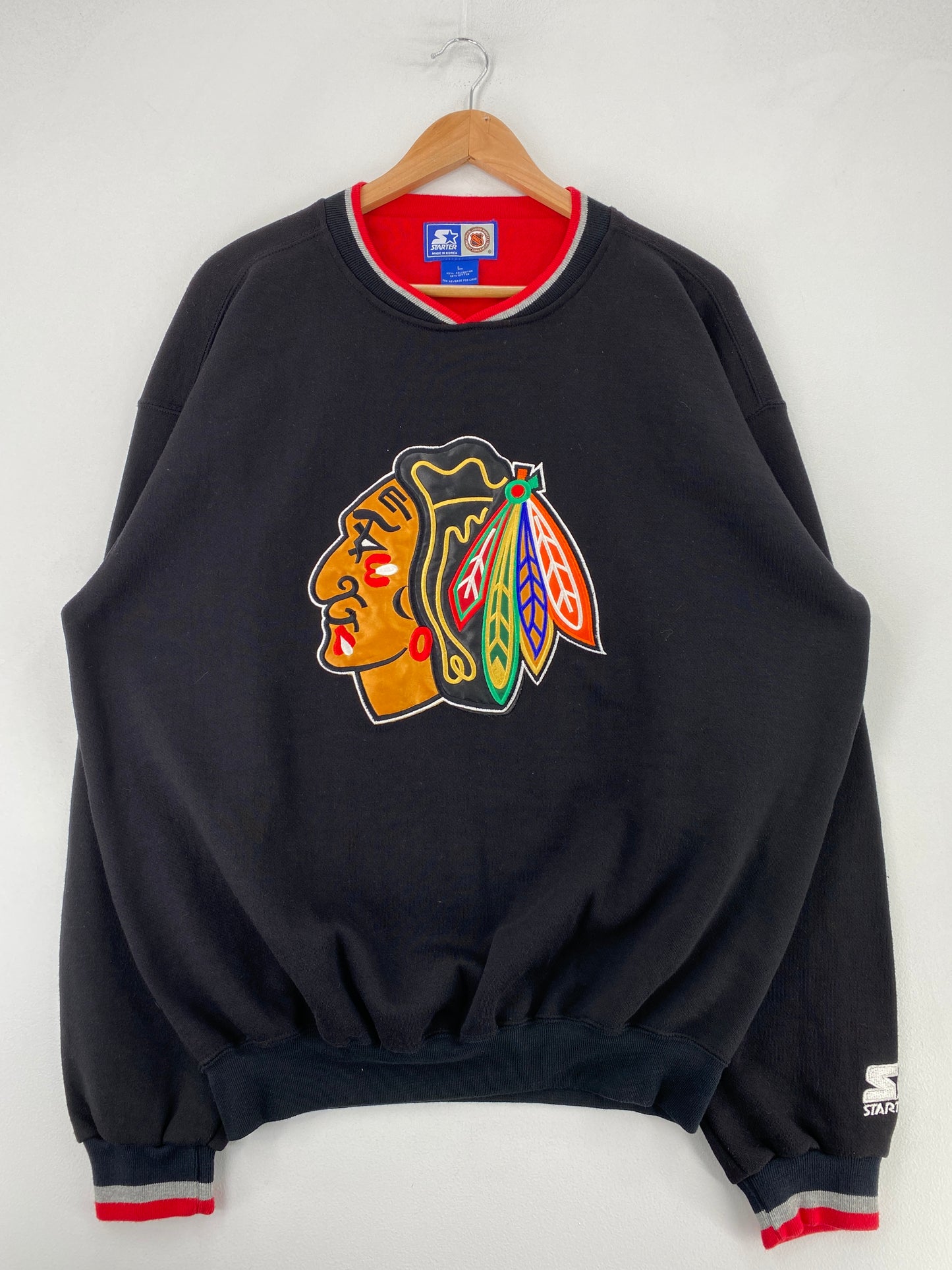 90’s STARTER x CHICAGO BLACKHAWKS Size L NHL Sweat-Shirt/ G26S