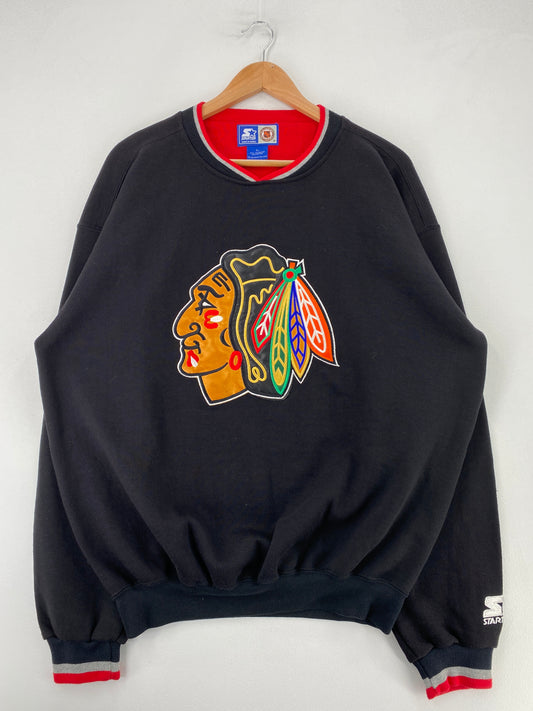 90’s STARTER x CHICAGO BLACKHAWKS Size L NHL Sweat-Shirt/ G26S