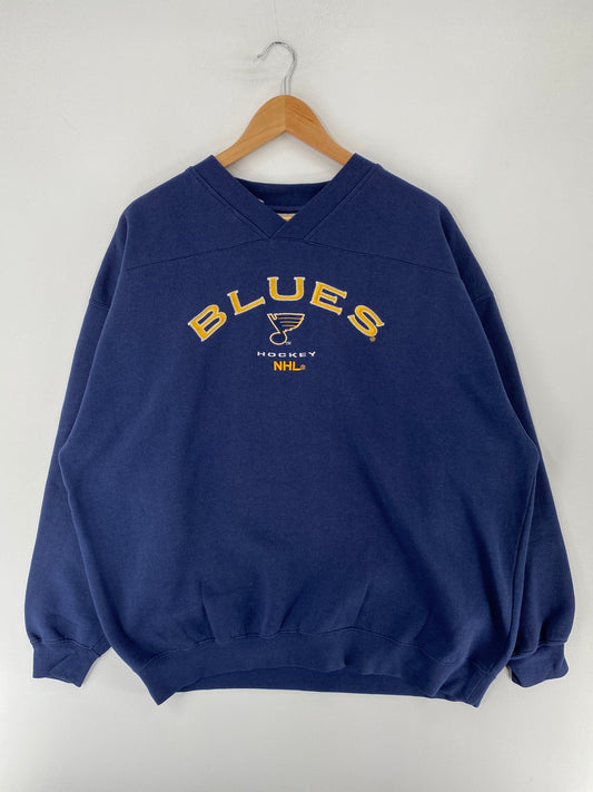 00’ ST. LOUIS BLUES Size XXL Vintage NHL Sweat-shirt / F2567S