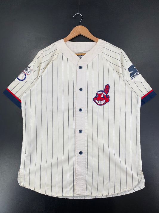 90’s STARTER x CLEVELAND INDIANS Size L MLB Game Shirt / G1877B