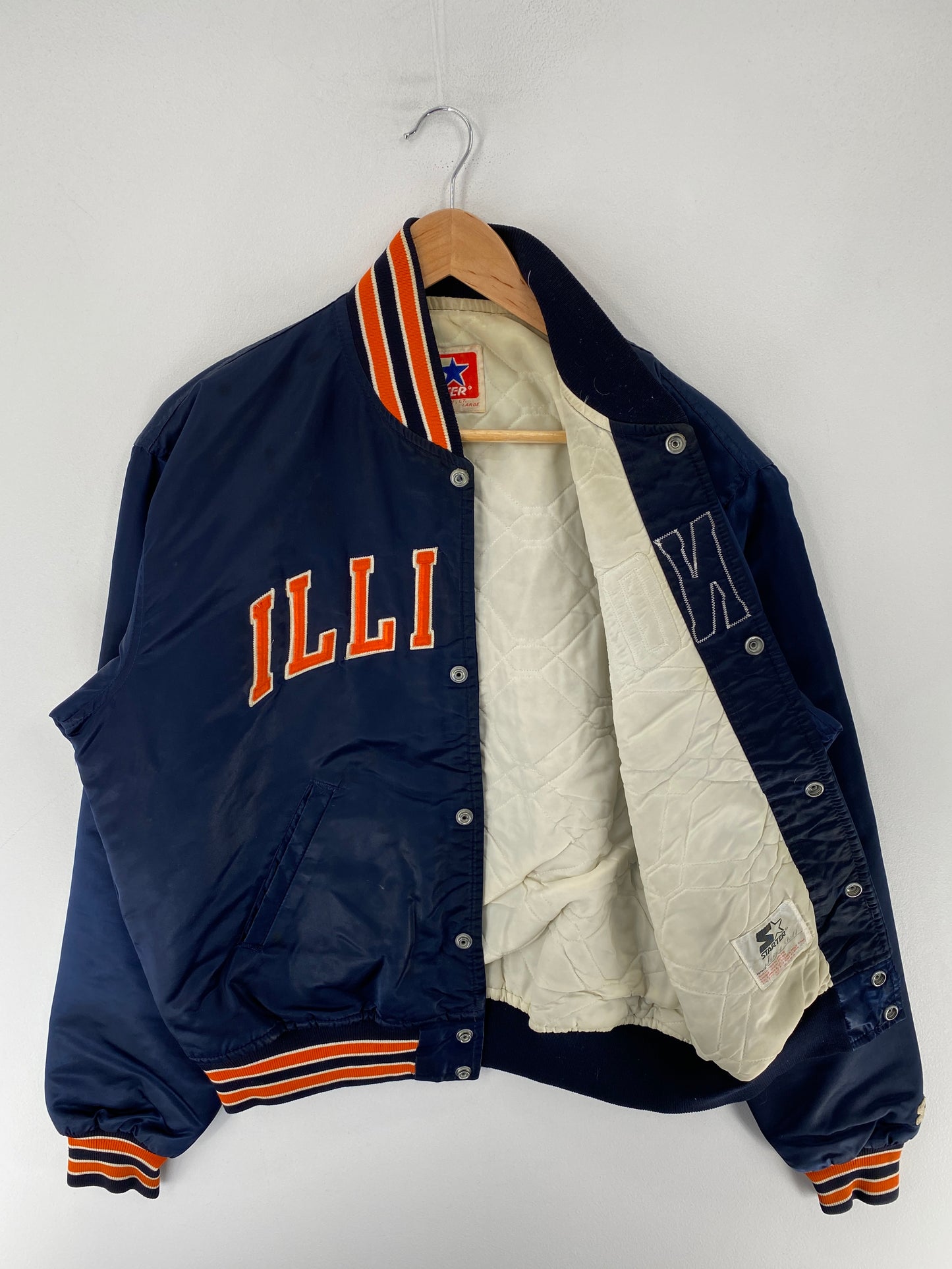 90's STARTER x ILLINOIS Made in USA Size L Vintage Nylon Jacket / F4977N