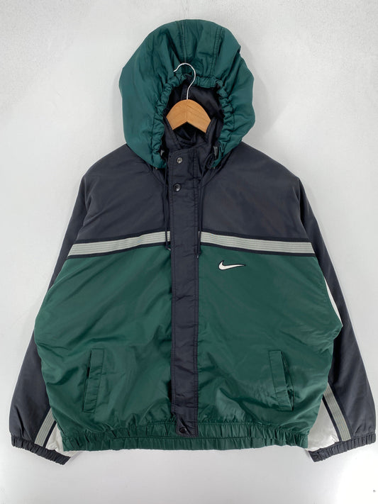 90’s NIKE Size M Nylon padded Zip-Up Jacket / F6418N