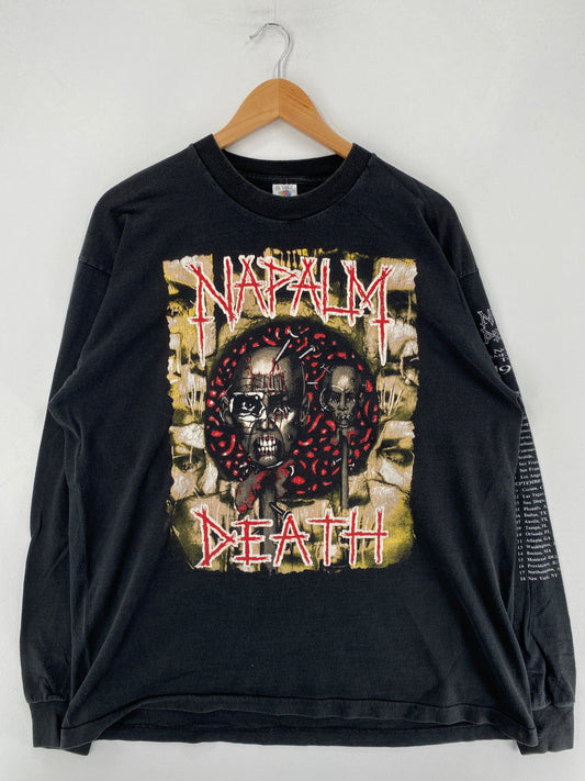 1994 NAPALM DEATH Made in USA Size XL Vintage Tour T-shirt / F2717T