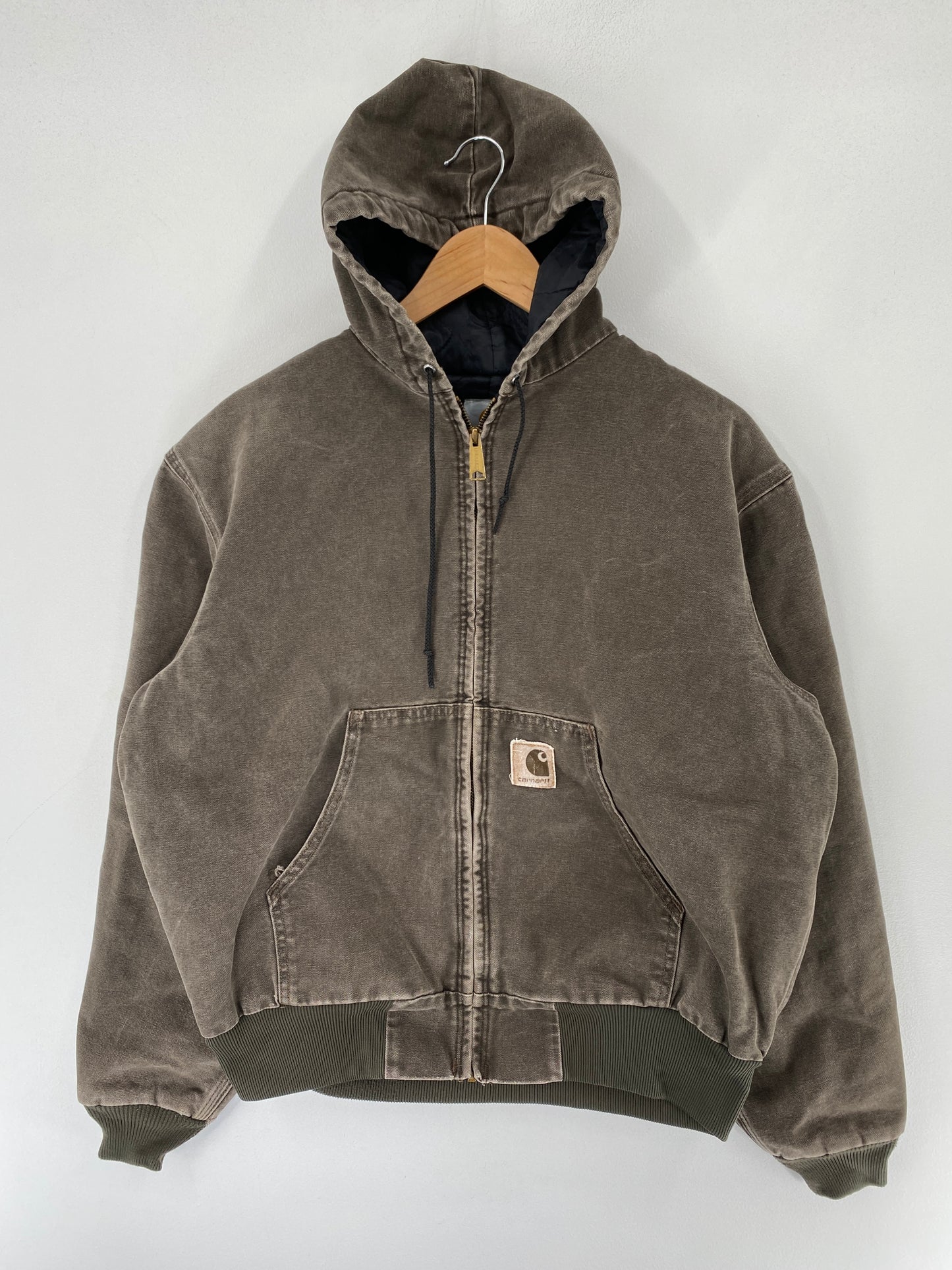 Vintage CARHARTT Size L Zip-Up Hoodie Duck Jacket / F5282J