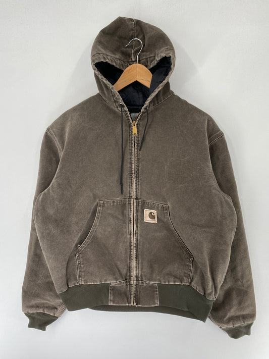 Vintage CARHARTT Size L Zip-Up Hoodie Duck Jacket / F5282J