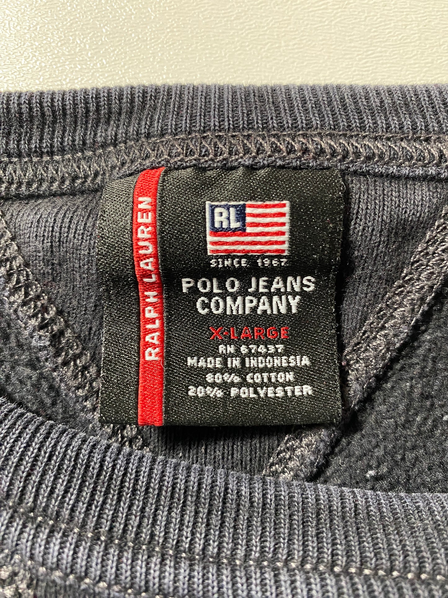 00’ POLO JEANS RALPH LAUREN Size XL Sweat-Shirt / F9924S
