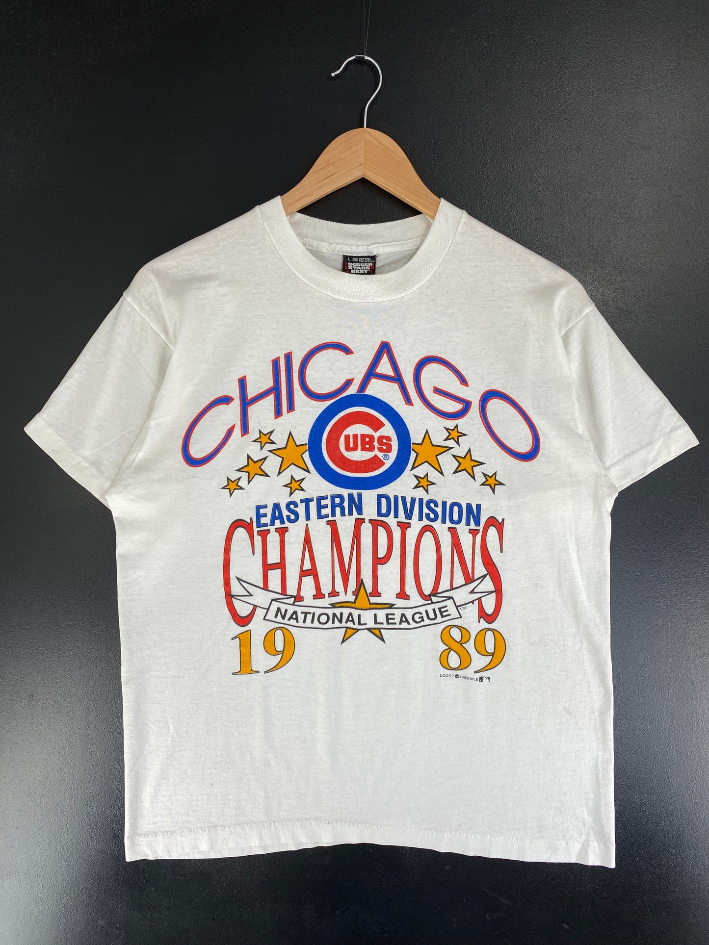 1989 CHICAGO CUBS Made in USA Size L Vintage MLB T-Shirt / G3500T