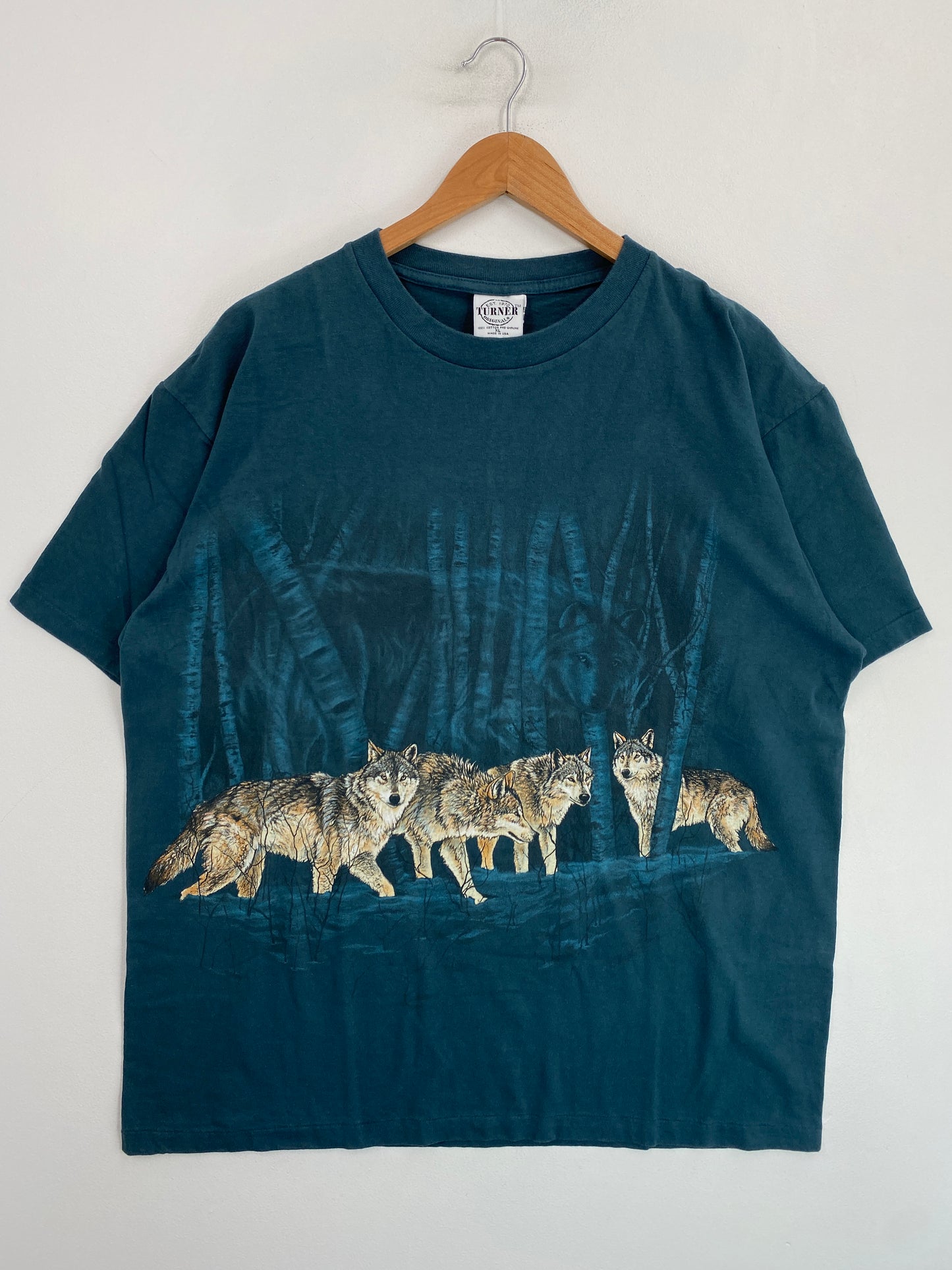 90's WOLVES Made in USA Size XL Vintage Animal T-Shirt / G7271T