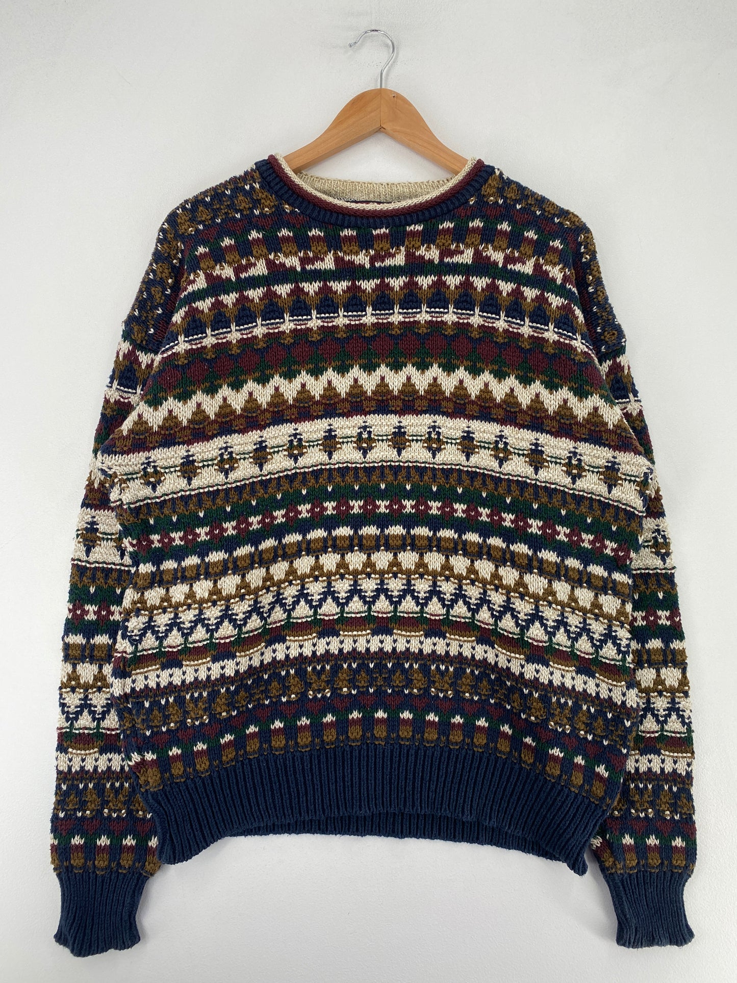 Vintage Cotton Knit Sweater Made in USA Size XL / G114K