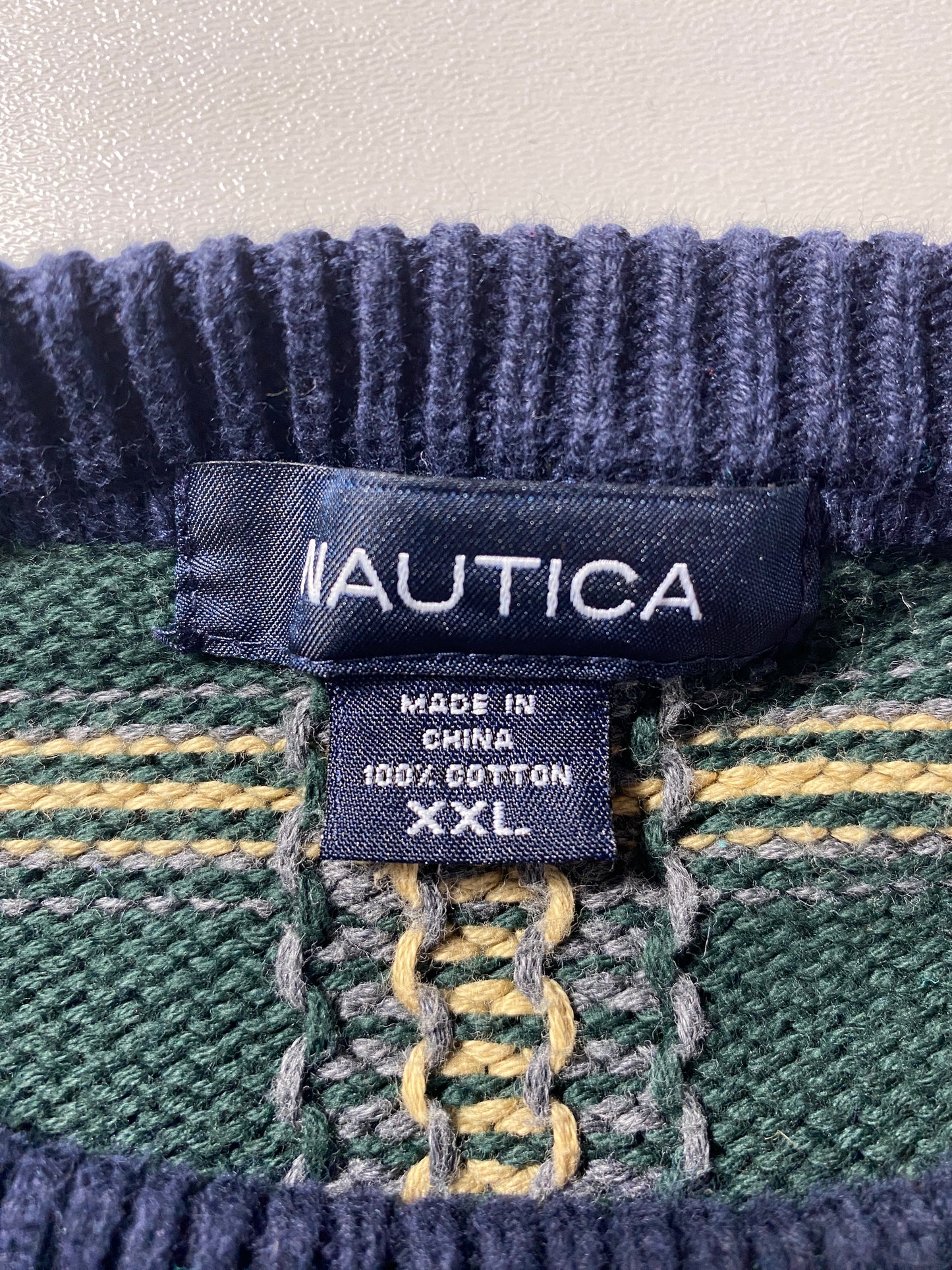 Vintage NAUTICA Size XXL Cotton Knit Sweater / G112K