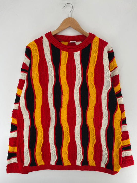 Vintage 3D COOGI-STYLE Size XL Cotton Knit Sweater / F3424K