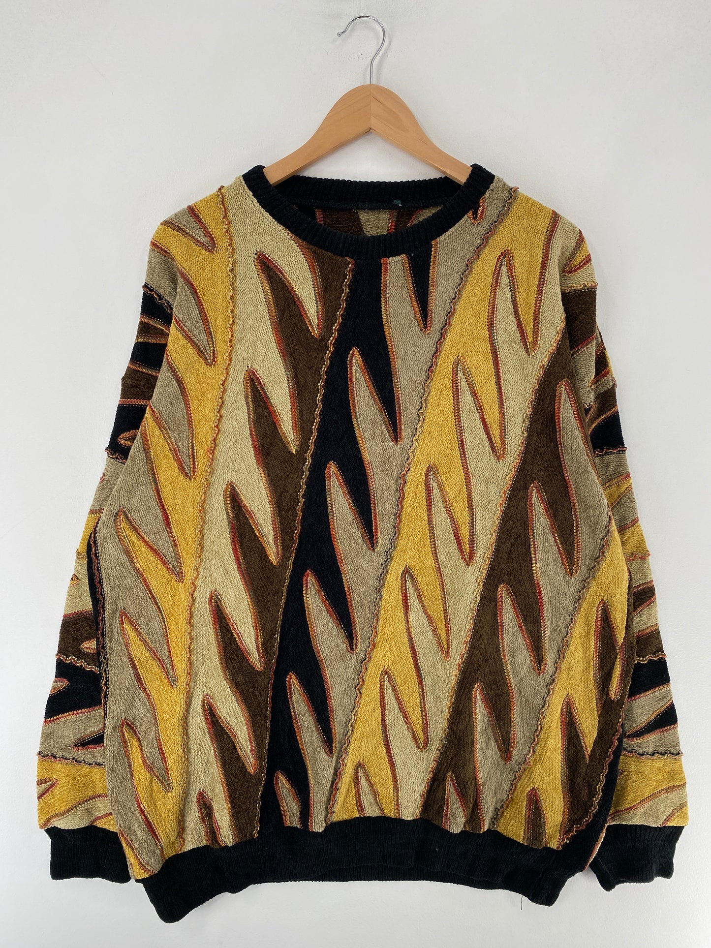 Vintage 3D COOGI-STYLE Size No Tag (Approx.L) Cotton Knit Sweater / F3425K