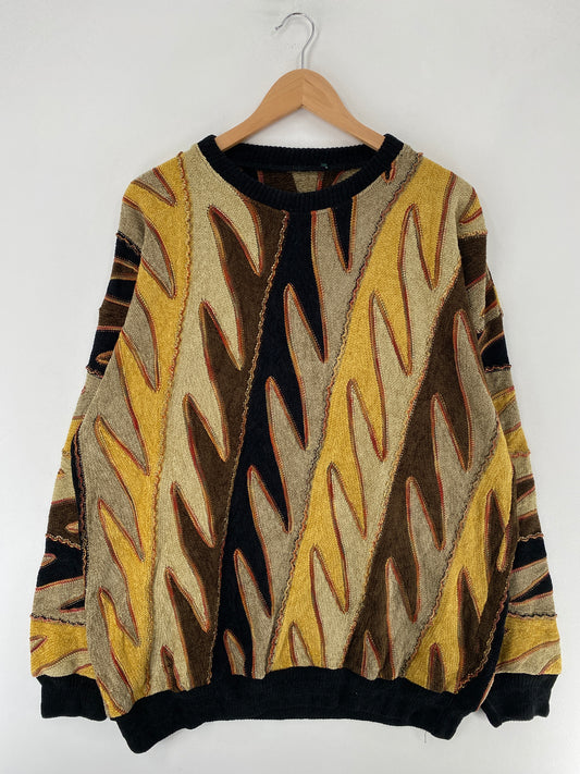 Vintage 3D COOGI-STYLE Size No Tag (Approx.L) Cotton Knit Sweater / F3425K